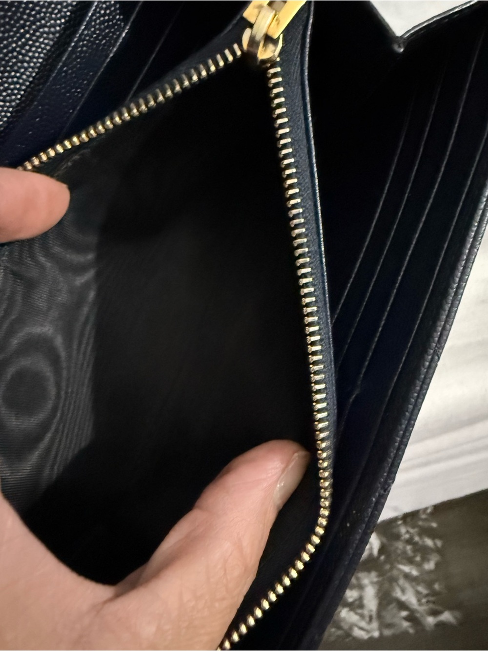 Saint Laurent Black Quilted Leather Wallet with Gold YSL Emblem - Picture 10 of 11